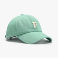 Mint green baseball cap with off-white towel embroidery P letter and cotton twill fabric - Adjustable / Fruit Green