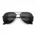 Classic aviator sunglasses with black metal frame and dark UV400 lenses for outdoor wear - Black Frame Grey Lens