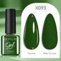 LILY'CUTE dark green gel polish X093 showing glossy and matte finishes in 7ml bottle - Dark Green (93)