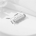 Silberner 3-reihiger Schiebeverschluss für Schmuck mit präzisen 21,43 mm Maßangaben - 21mm/4 Reihen / Silber