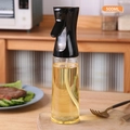 500ML kitchen oil sprayer bottle with black nozzle and glass body on wooden counter - 500ml / Black
