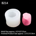 3D marshmallow silicone mold B214 for candles and chocolate, size 4.5x4.5x3.5cm - Single Cavity Large (B214) / Clear