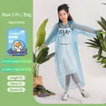 Imperméable bleu jetable à capuche pour enfants en emballage portable pour extérieur - Haut (Pack de 1 Pièce Enfants) / Bleu Ciel Enfants