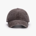 Vintage dark gray washed cotton baseball cap with curved brim and six-panel structure - Dark Brown