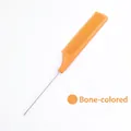 Pettine a coda arancione professionale con denti fini in plastica e punta in acciaio inox - Avorio