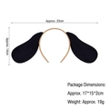 Black floppy puppy dog ears headband for Halloween costume with 33cm width measurement - Tan Pug Dog Ears