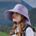 Cappello parasole viola con protezione per il collo e foro per coda di cavallo - Viola(8901)