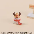 Cartoon 3D Christmas snowman resin accessory with reindeer hat for DIY crafts - 3D Christmas Train-Reindeer Snowman