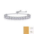 Adjustable sterling silver moissanite tennis bracelet with GRA certification report - 5.0mm/0.5ct (With GRA Certificate)