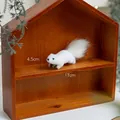 Plush white squirrel ornament holding a pinecone, 17cm Christmas tree decoration - Running White Squirrel