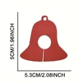 Red bell shaped felt wine glass charm for holidays with 5.3cm x 5cm size dimensions - Bell
