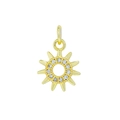 DIY 18K gold plated sun pendant with micro-pave white zircons and sunburst design - Sun 572