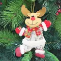 Decorazione natalizia di renna in peluche con sciarpa a quadri per l'albero - Stile Alce