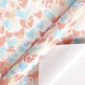 Pastel heart pattern gift wrapping paper with hand-drawn graffiti style on matte rolls - Birthday Series-Colorful Heart / 43cm Width x 3m Length