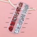 12-grid storage box with red and silver round rhinestones in assorted sizes for nail art - Red + Silver Rhinestones 1.5-6.0mm