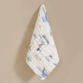 Quilted cotton baby handkerchief with blue whale and hot air balloon prints - Small Penguin