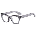 Translucent grey square sunglasses with diamond metal rivets and vintage frame - Transparent Grey Frame Anti-Blue Light
