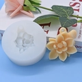 Detailansicht der Blumensilikonform und Lotuskerze für DIY-Kuchen und Basteln - Stil 2 mit Loch (624-2)