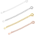 S925 sterling silver extension chain in silver, platinum, gold, and rose gold finishes - 8CM Waterdrop Extension Chain + Spring Clasp / Gold