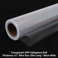 Transparent snowflake OPP cellophane roll for Christmas gift wrapping, 50m x 60cm x 4.7mm - 60cm x 50m Cellophane Roll (4.7 Mil)