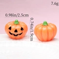 Detailed view of Halloween glowing pumpkin charms with size and weight measurements - Solid Pumpkin Color (Black Expression)