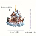 Dettaglio del ciondolo natalizio in acrilico con misure di 8cm di larghezza e 0,3cm spessore - Stile D