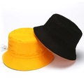 Classic cotton bucket hats in vibrant yellow and black colors for outdoor use - One Size(58cm) / Black-Yellow