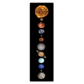 Detailed vertical wall scroll showing solar system planets from Sun to Neptune - Style 26 / 40x150cm