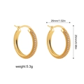 Detailed size chart for 18K gold hoop earrings with cubic zirconia, 26mm x 25mm - 25mm / Gold Double Row