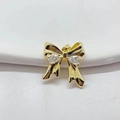 Vergoldeter Schleifenanhänger mit Zirkonia-Mikropavé für DIY-Halsketten-Schmuck - Simple Bowknot / Gold