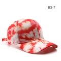 Classic red and white tie-dye cotton baseball cap with adjustable back strap - Red and White Tie-dye (B3-7)