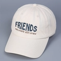 Casquette de baseball en coton beige avec broderie Friends bleue et visière incurvée mode - M (56-58cm) / Beige