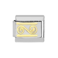 DIY stainless steel modular charm with gold-tone number 21 for personalized bracelets - 0252-golden Ruyi