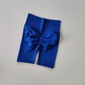 Close-up of royal blue seamless high-waisted shorts with scrunch butt detail - Sapphire Blue