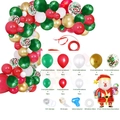 Christmas balloon arch kit with Santa foil balloon red white green and gold latex set - Santa Claus Style