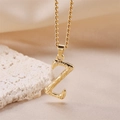 Textured gold necklace with letter Z pendant on a stylish twisted rope chain - Gold Letter Z (Pendant Only)