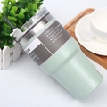Light green 20oz stainless steel vacuum insulated tumbler with lid and straw - 600ml / Green (Straight Style)
