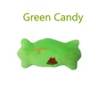 Green plush candy-shaped dog toy with Sugar embroidery and watermelon detail - Green Candy