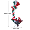 Red white green braided cotton pet rope toy for teething and training 23cm length - Christmas Double Knot Rope