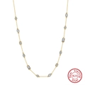 Sparkling S925 sterling silver choker necklace with multi-shape cubic zirconia stones - 14K Gold