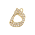 Detailed macro view of gold-plated Arabic letter D pendant encrusted with sparkling zircons - Gold 07