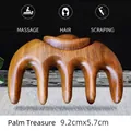 Ergonomischer fünfzahniger Sandelholz-Massagekamm für Kopfhaut-Meridian-Scraping - Massagekamm Aus Goldenem Sandelholz