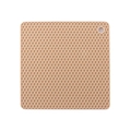 Square honeycomb silicone placemat in flesh color with a round hanging hole - Nordic Beige