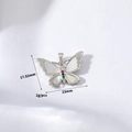 Macro view of butterfly pendant showing shell wings, colorful zircon, and 17.92mm size - Palladium Colorful Zircon Butterfly (H-11981)