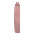 Pink satin halter neck slim fit backless maxi dress for evening and formal occasions - XS / Dusty Pink