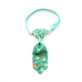 Mint green Easter pet necktie with cartoon rabbit and egg patterns and adjustable buckle - Mint Green Print