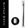 Soft nano toothbrush with black handle and white wavy bristles in travel case - Wave Style Tube / Black