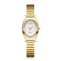 Orologio da donna dorato di forma ovale con quadrante bianco e cinturino in metallo - Cinturino in Acciaio Oro Quadrante Bianco