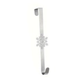 Creative metal Christmas wreath door hanger with delicate hollowed-out snowflake design - Snowflake (Silver)