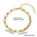 Specifiche dettagliate sulle dimensioni per bracciale in oro con pietre verde smeraldo - Pietra Blu Chiaro/Piastra Metallica Rotonda (ZHB2631-Oro) / Oro